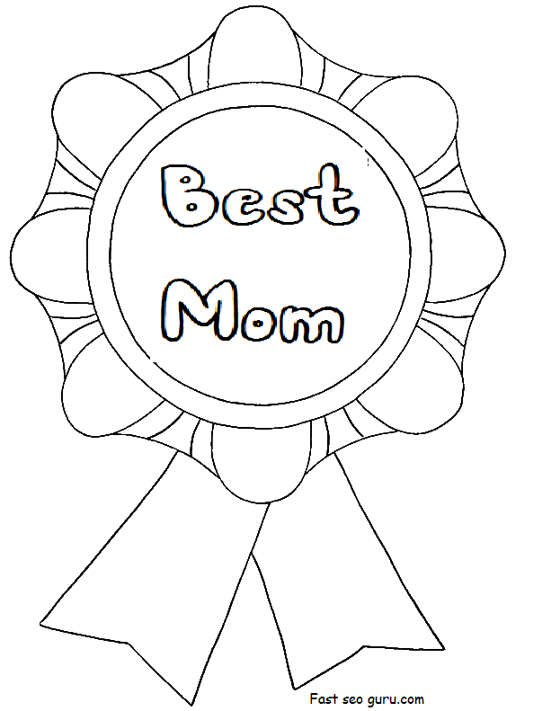 Printable Best Mom Mothers day coloring in pages